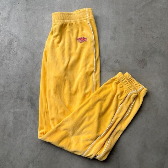NIKE Retro Yellow Terry Cloth Sweatpants Small - Picture 1 of 4